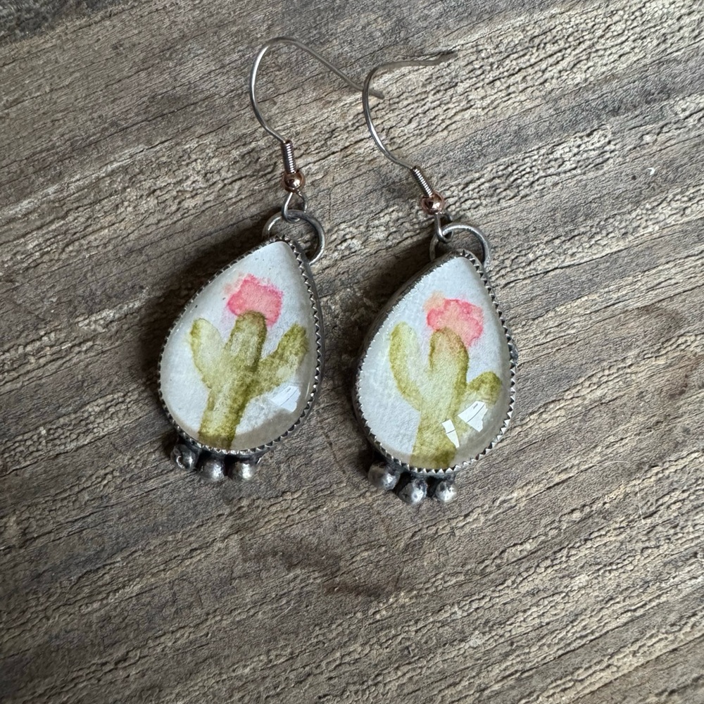 Cactus Teardrop Earrings